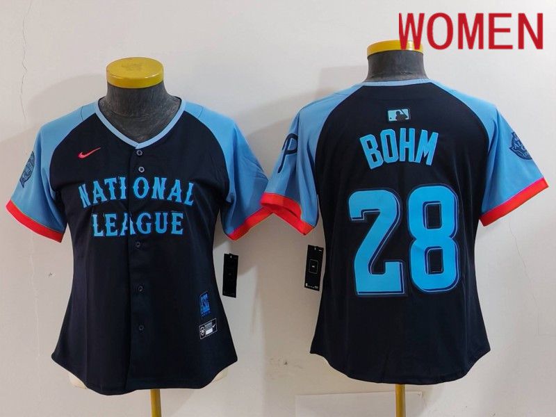 Women Philadelphia Phillies 28 Bohm Blue All star 2024 Nike MLB Jersey style 4